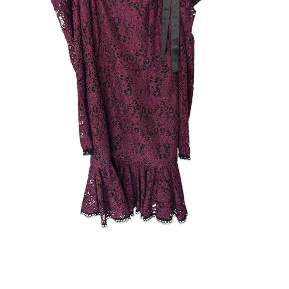 Alexis Burgundy Whimsigoth Guipure Lace Sophia‎ Cocktail Mini Dress Size Small - Picture 5 of 14
